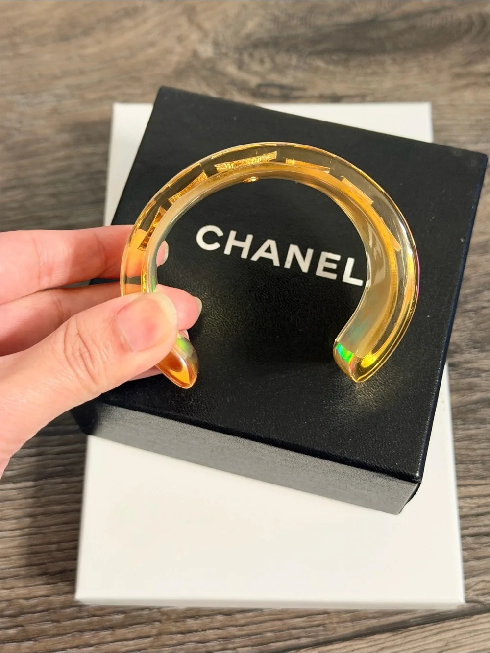 Chanel Statement Iridescent Cuff Bracelet